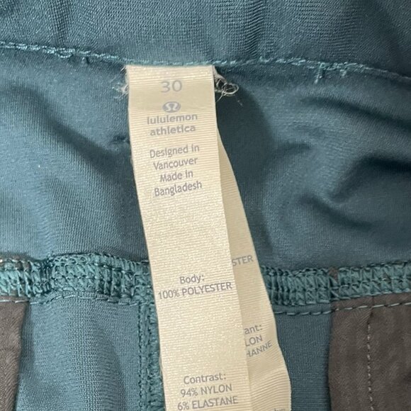 Lululemon ABC Men's Chino Performance 10" Shorts Size 30 Dark Teal - Picture 4 of 8